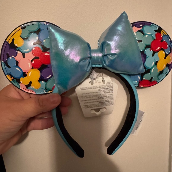 Walt Disney Accessories - Colorful Mickey Mouse Ears Headband with Blue Bow